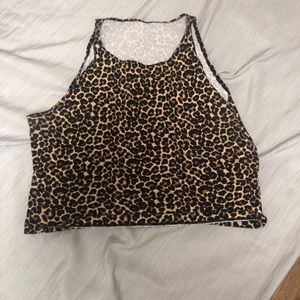 American Apparel Leopard print crop top